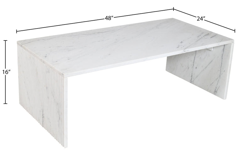 Pienza Marble Coffee Table in White - 99096White-CT