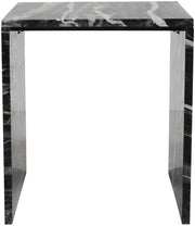 Pienza Marble End Table in Black - 99096Black-ET
