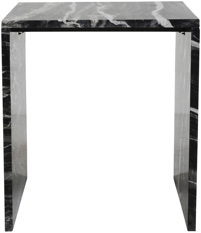 Pienza Marble End Table in Black - 99096Black-ET