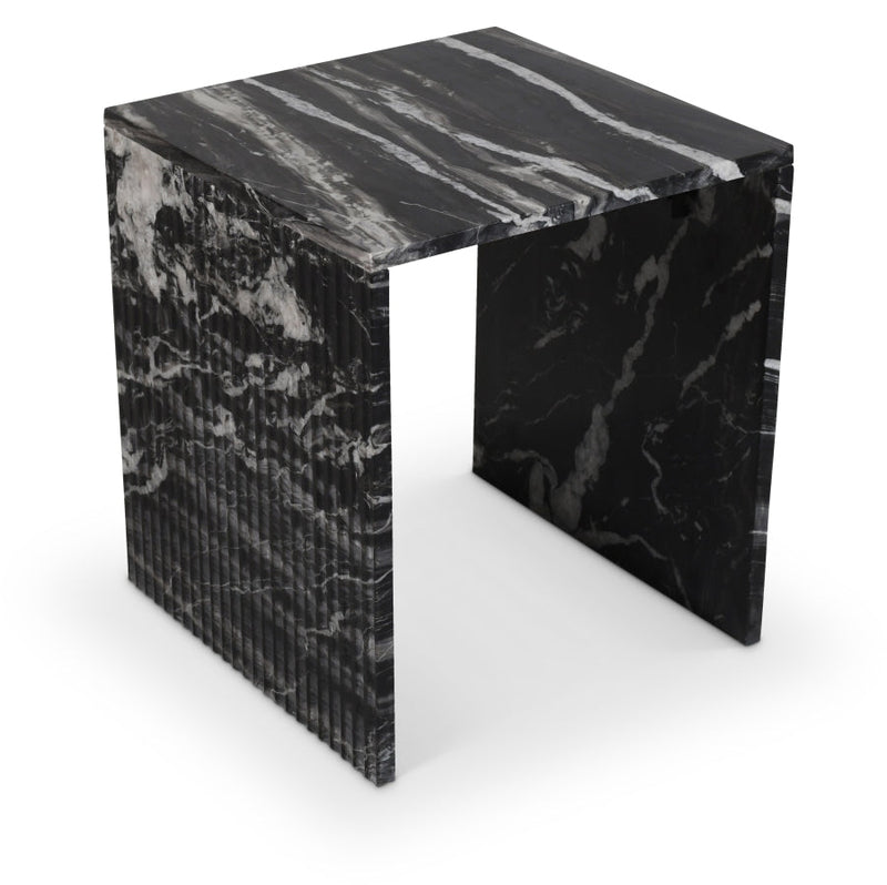Pienza Marble End Table in Black - 99096Black-ET