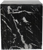 Pienza Marble End Table in Black - 99096Black-ET
