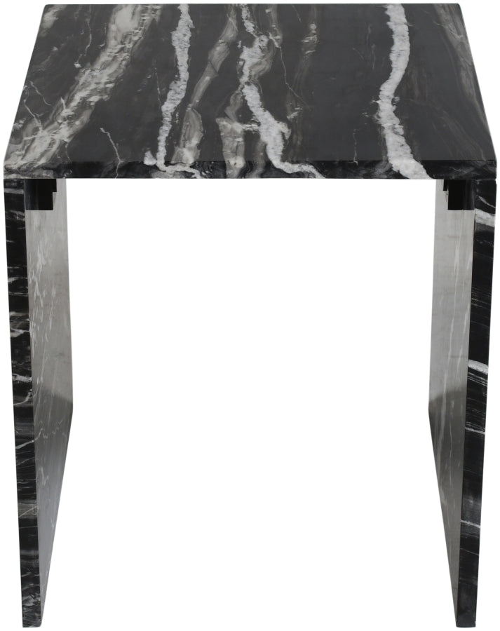 Pienza Marble End Table in Black - 99096Black-ET