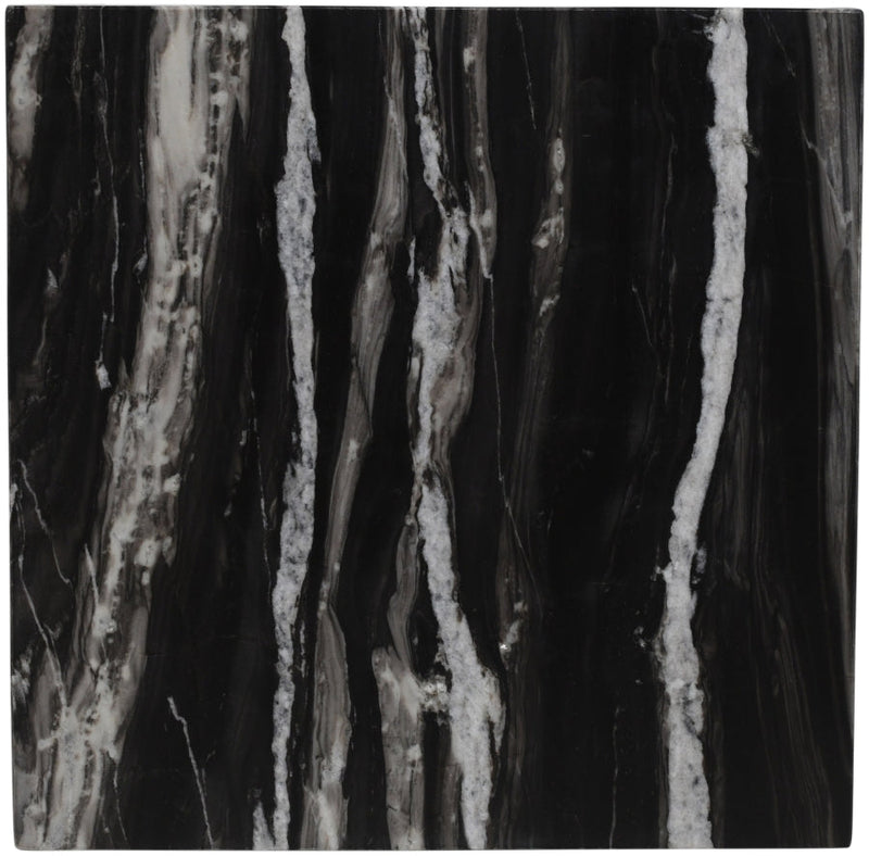 Pienza Marble End Table in Black - 99096Black-ET