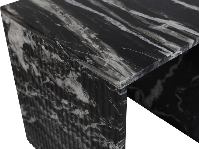 Pienza Marble End Table in Black - 99096Black-ET