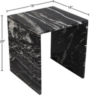 Pienza Marble End Table in Black - 99096Black-ET