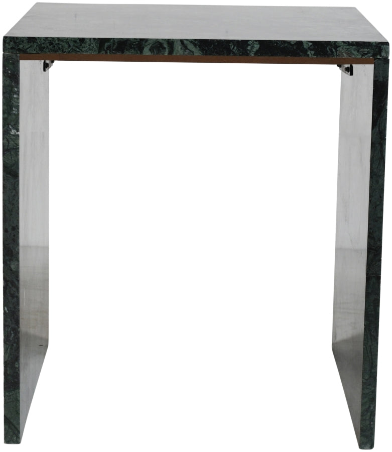 Pienza Marble End Table in Green - 99096Green-ET