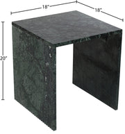 Pienza Marble End Table in Green - 99096Green-ET