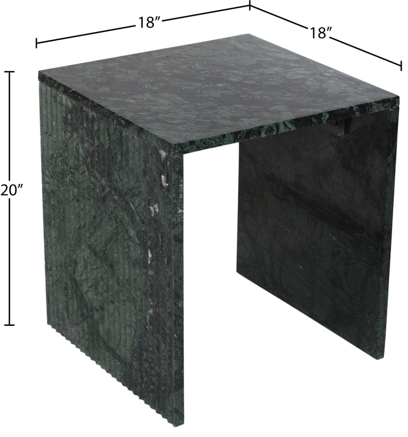 Pienza Marble End Table in Green - 99096Green-ET