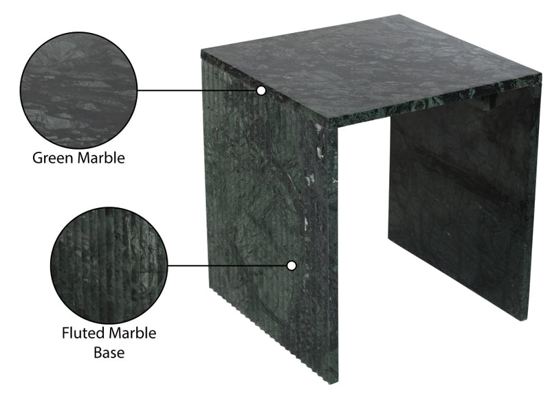 Pienza Marble End Table in Green - 99096Green-ET