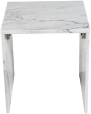 Pienza Marble End Table in White - 99096White-ET