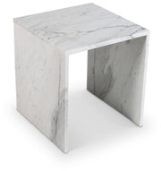 Pienza Marble End Table in White - 99096White-ET