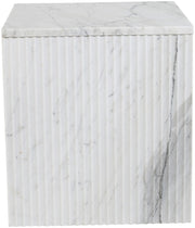 Pienza Marble End Table in White - 99096White-ET