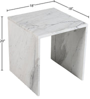 Pienza Marble End Table in White - 99096White-ET