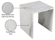 Pienza Marble End Table in White - 99096White-ET