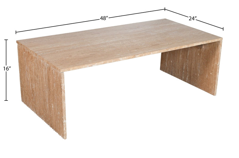 Pienza Travertine Coffee Table in Natural - 99098Travertine-CT