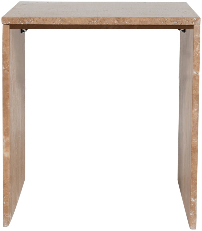 Pienza Travertine End Table in Natural - 99098Travertine-ET