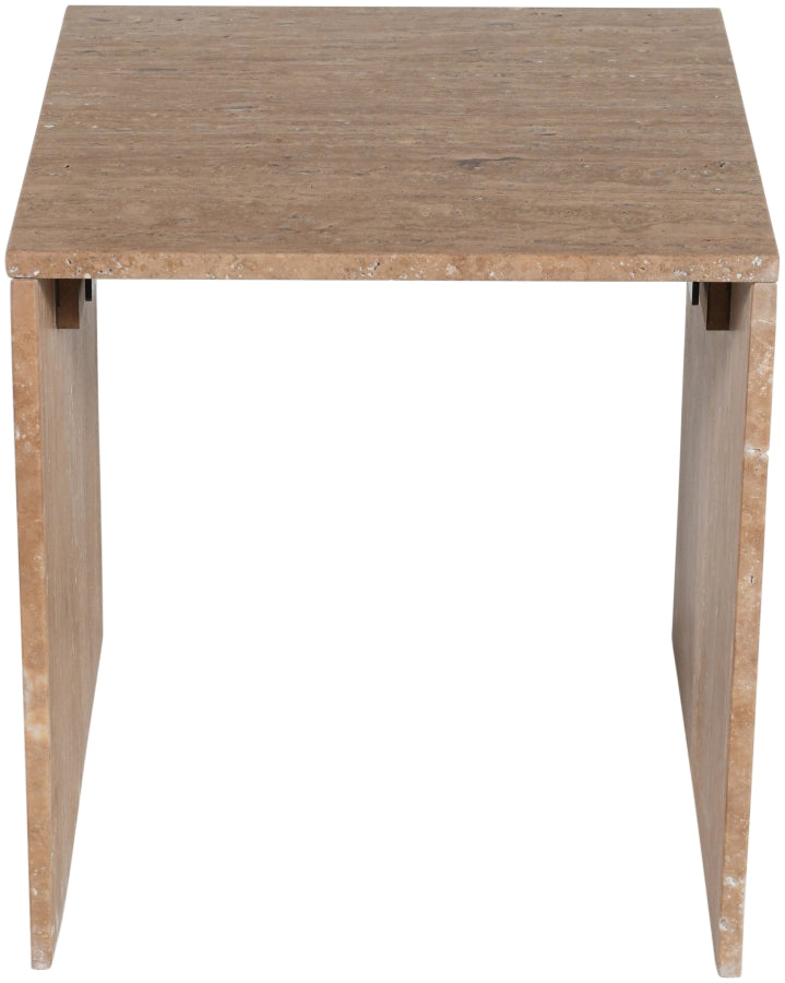 Pienza Travertine End Table in Natural - 99098Travertine-ET
