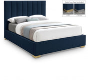 Pierce Linen Textured King Bed Blue - Gate FurnitureKing Bed