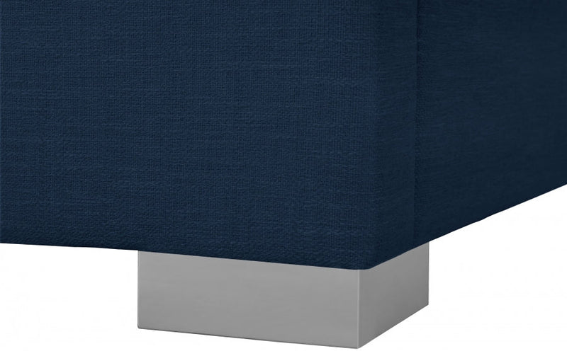 Pierce Linen Textured King Bed Blue - Gate FurnitureKing Bed