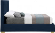 Pierce Linen Textured King Bed Blue - Gate FurnitureKing Bed