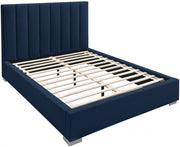 Pierce Linen Textured King Bed Blue - Gate FurnitureKing Bed