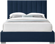 Pierce Linen Textured King Bed Blue - Gate FurnitureKing Bed
