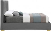 Pierce Linen Textured King Bed Grey - Gate FurnitureKing Bed