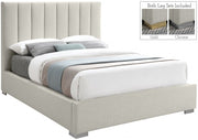 Pierce Linen Textured Queen Bed Beige - Gate FurnitureQueen Bed
