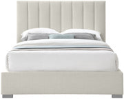 Pierce Linen Textured Queen Bed Beige - Gate FurnitureQueen Bed