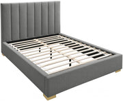 Pierce Linen Textured Queen Bed Grey - Gate FurnitureQueen Bed