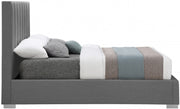Pierce Linen Textured Queen Bed Grey - Gate FurnitureQueen Bed
