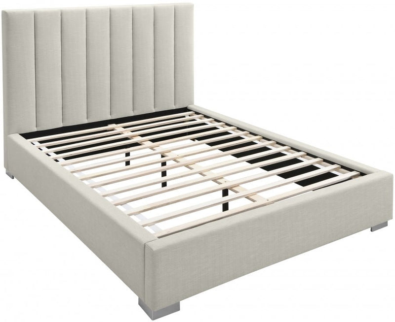 Pierce Linen Textured Twin Bed Beige - Gate FurnitureTwin Bed