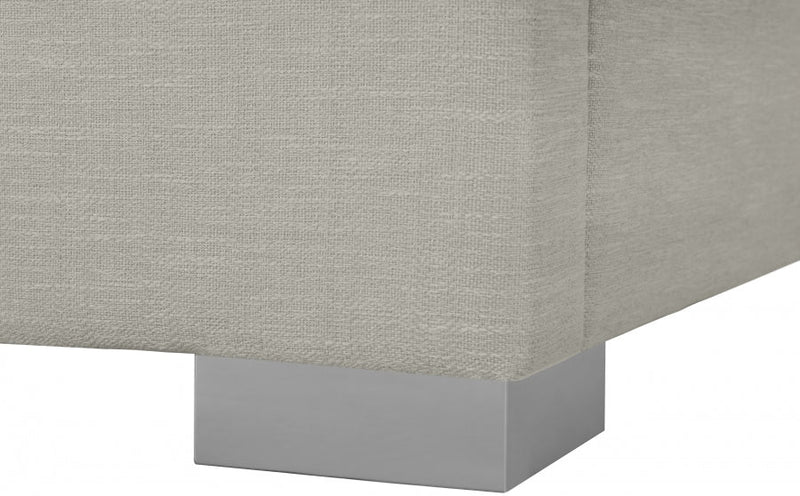 Pierce Linen Textured Twin Bed Beige - Gate FurnitureTwin Bed