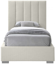 Pierce Linen Textured Twin Bed Beige - Gate FurnitureTwin Bed