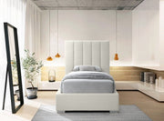 Pierce Linen Textured Twin Bed Beige - Gate FurnitureTwin Bed