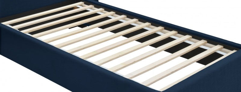 Pierce Linen Textured Twin Bed Blue - Gate FurnitureTwin Bed