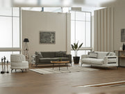 Pierra 3-pieces (Sofa & Loveseat & Chair) Livingroom in White - Grey - 200-SIM-PIE-CALVE16-CALVE18-321