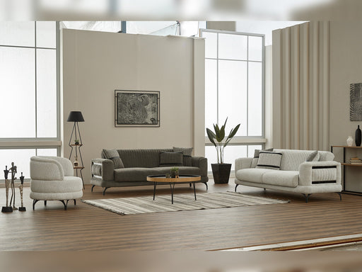 Pierra 3-pieces (Sofa & Loveseat & Chair) Livingroom in White - Grey - 200-SIM-PIE-CALVE16-CALVE18-321