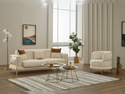Pierra 3-pieces (Sofa & Loveseat & Chair) Livingroom in White - Grey - 200-SIM-PIE-CALVE16-CALVE18-321