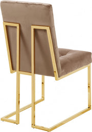 Pierre Velvet Upholstered Dining Chair in Beige, Set of 2 - 714BE-C