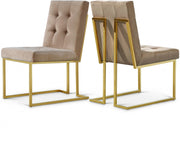 Pierre Velvet Upholstered Dining Chair in Beige, Set of 2 - 714BE-C