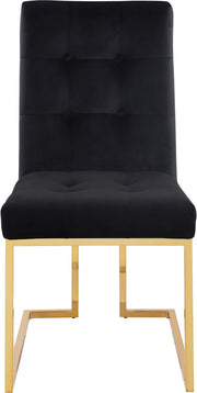 Pierre Velvet Upholstered Dining Chair in Black, Set of 2 - 714Black-C