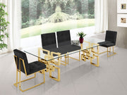 Pierre Velvet Upholstered Dining Chair in Black, Set of 2 - 714Black-C