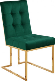 Pierre Velvet Upholstered Dining Chair in Green, Set of 2 - 714Green-C