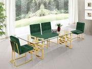 Pierre Velvet Upholstered Dining Chair in Green, Set of 2 - 714Green-C