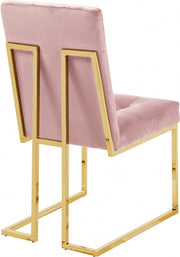 Pierre Velvet Upholstered Dining Chair in Pink, Set of 2 - 714Pink-C