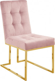 Pierre Velvet Upholstered Dining Chair in Pink, Set of 2 - 714Pink-C