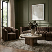 Pietra Travertine And Mango Wood Coffee Table in Brown - 77014Brown-CT