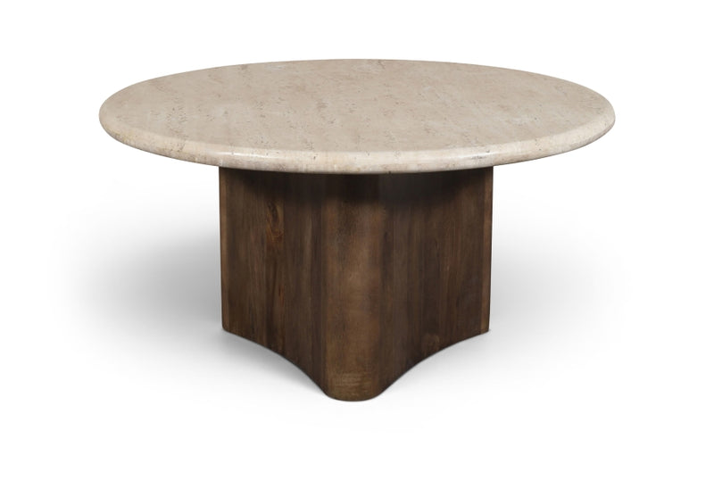Pietra Travertine And Mango Wood Coffee Table in Brown - 77014Brown-CT