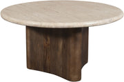 Pietra Travertine And Mango Wood Coffee Table in Brown - 77014Brown-CT